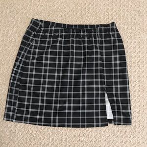 Black With White Stripe Mini Skirt